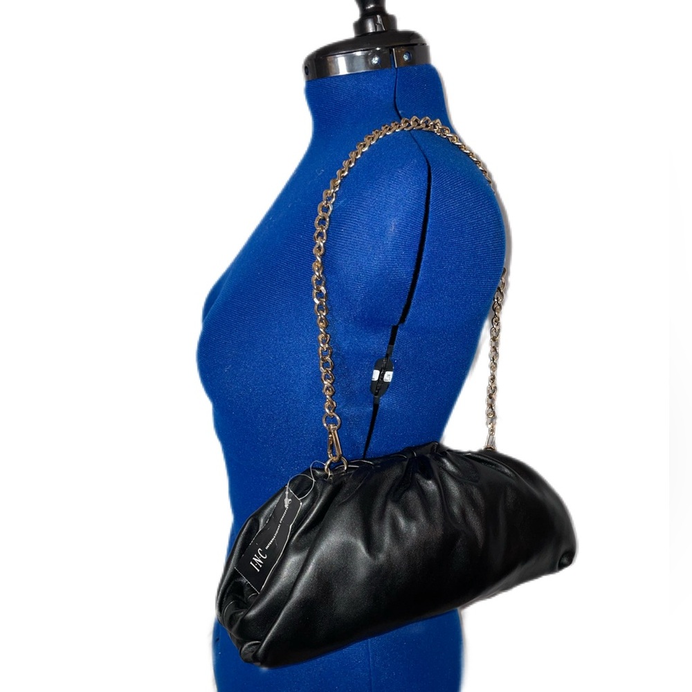 INC International Concepts Black Ruched Clutch